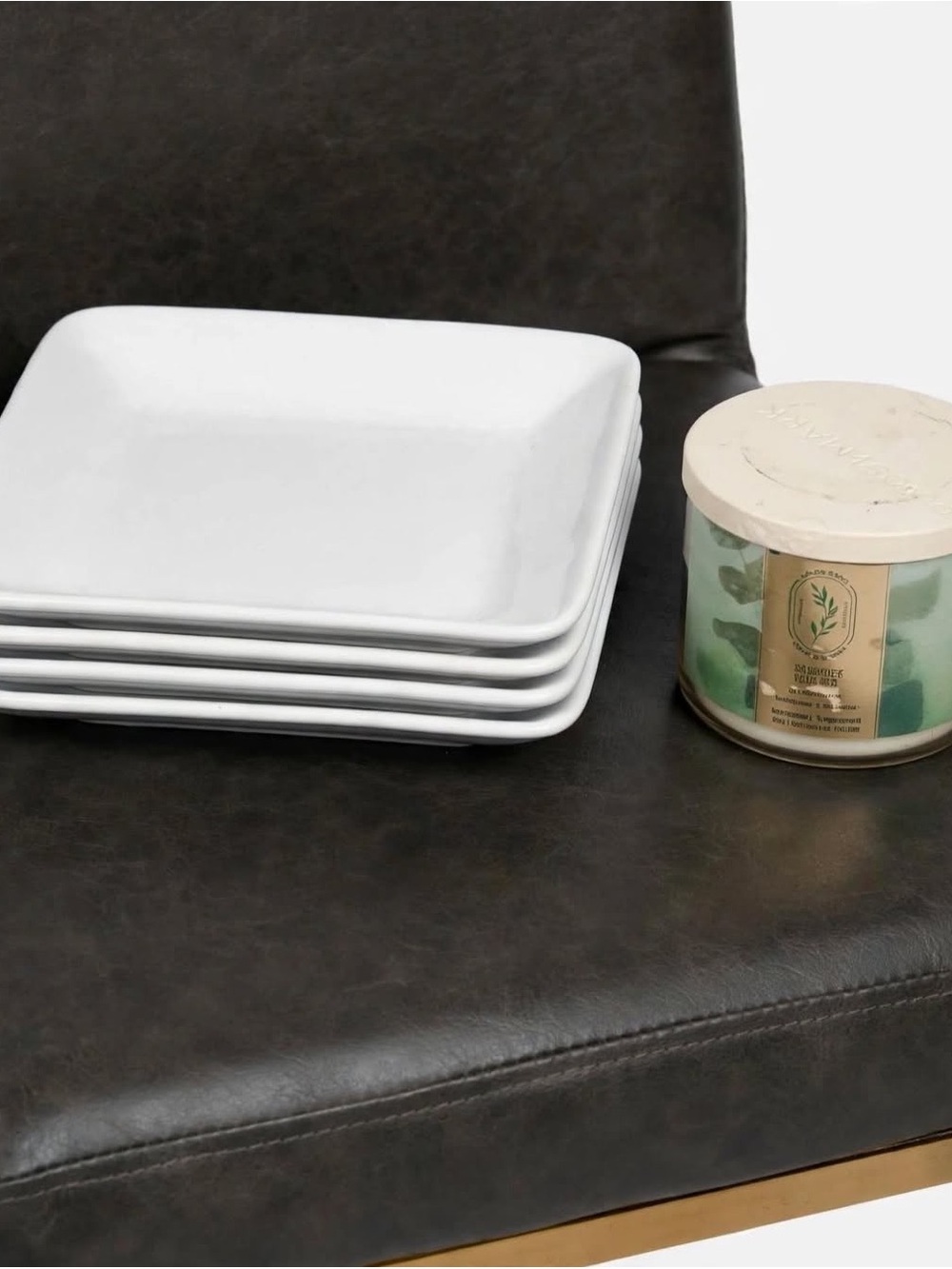 Set of 4 White Square Salad Plates 6" Porcelain Dessert Appetizer Plates